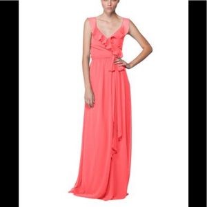 Coral wrap dress-Joanna August Ceremony